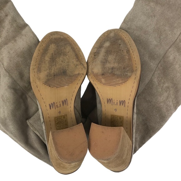 MI.IM Saint Slouch Knee Length Boots Suede Slip On Women’s Sz 9 Taupe - Picture 8 of 10